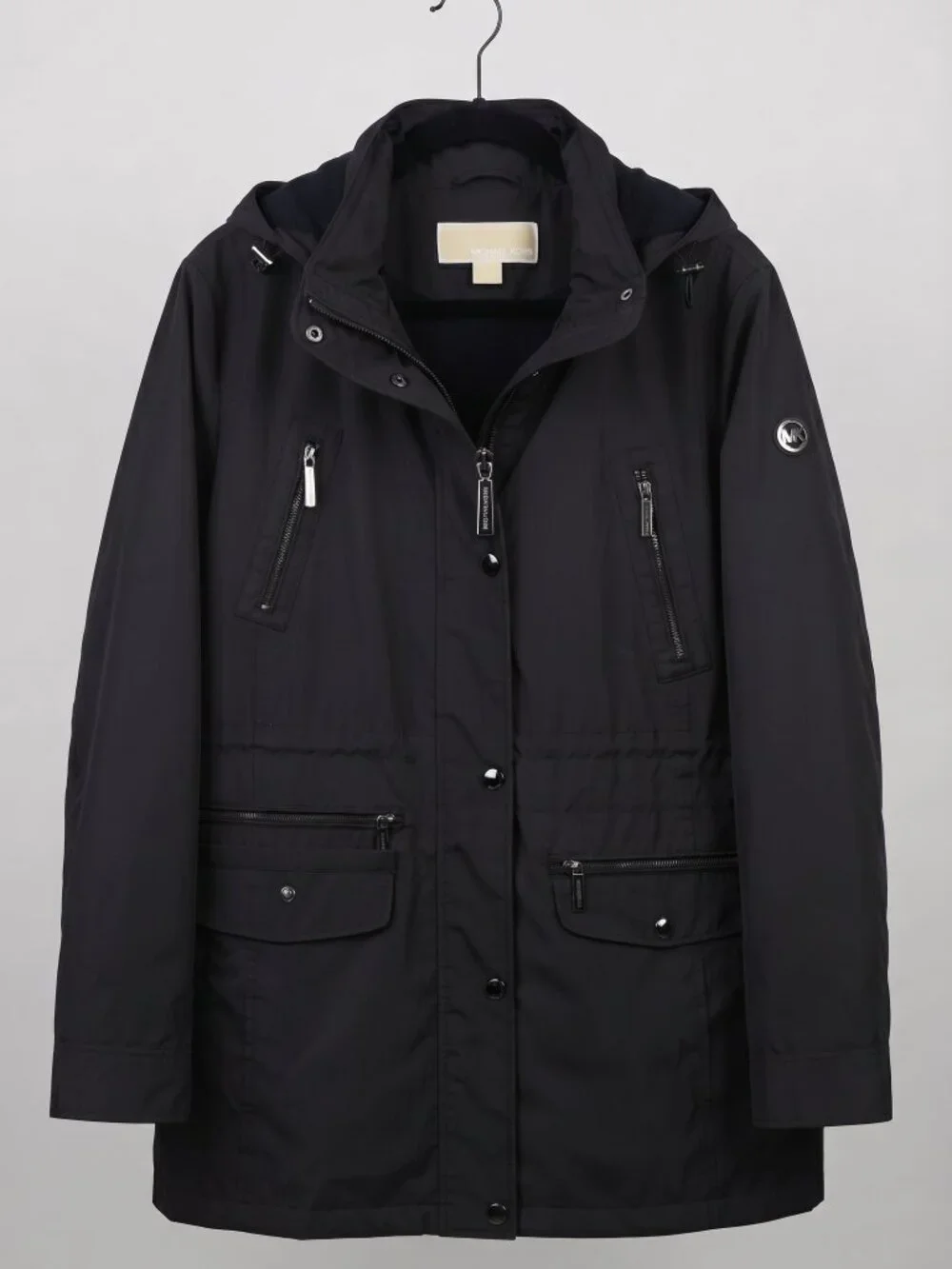 Michael Michael Kors Women Black Utility Hooded Jacket - Size XL